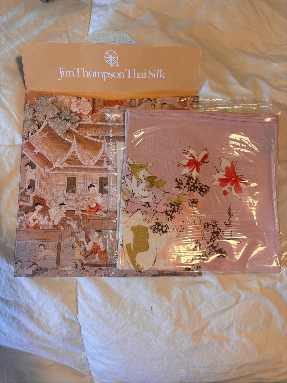 Thompson Pink Floral Silk Scarf